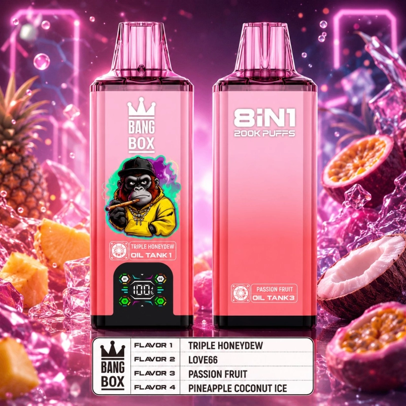 Bang Box 8 IN 1 200000 Puffs Disposable Vape, Pink Multi Flavor (1)
