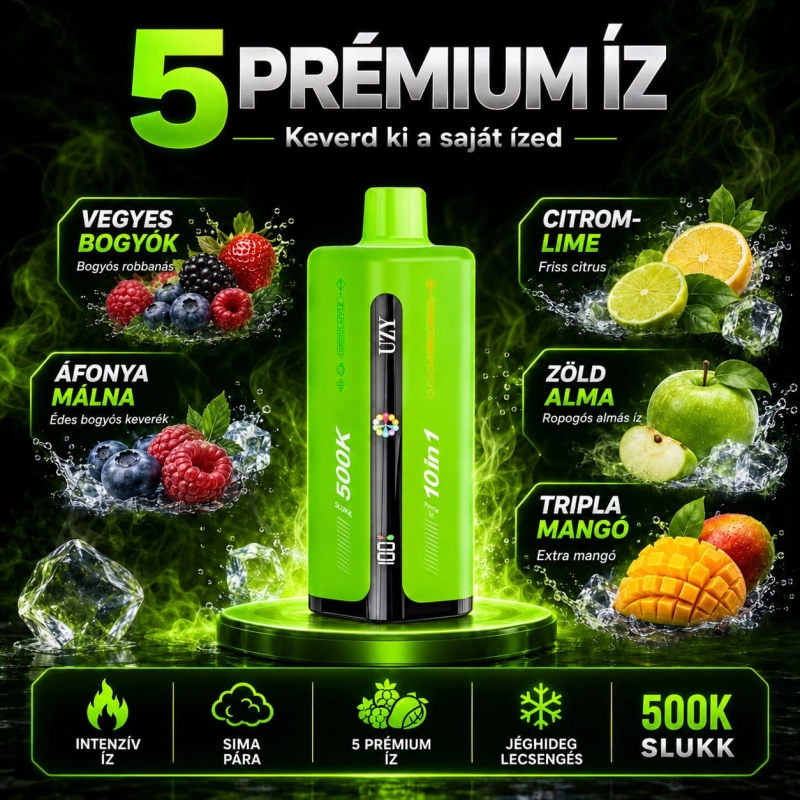 UZY 500K 10 az 1-ben vape élénk gyümölcsös ízvilággal