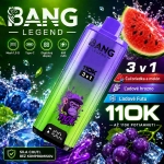 Bang Legend 110K Vape 3 v 1 Čučoriedková zmrzlina melón hrozno Fuji zmrzlina príchuť