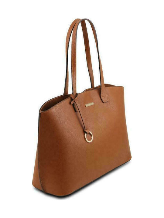 TL Δερμάτινη Γυναικεία Τσάντα Shopper Ώμου Ταμπά