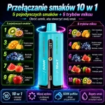 Seria UZY 500K z kiwi i marakują, mango z ananasem, borówką, arbuzem z brzoskwinią i podwójnym jabłkiem