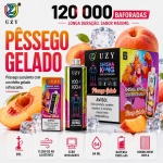 UZY Shisha King 120K sabor Pêssego Gelado com toque fresco e frutado