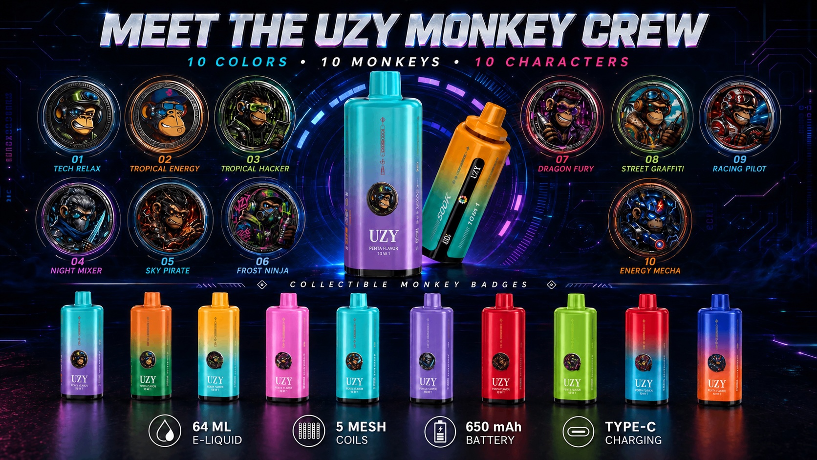 UZY Penta 500K rotating flavour selector