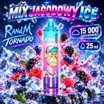 RandM Tornado 15000 o smaku Blue Razz Ice – 25 ml, USB-C