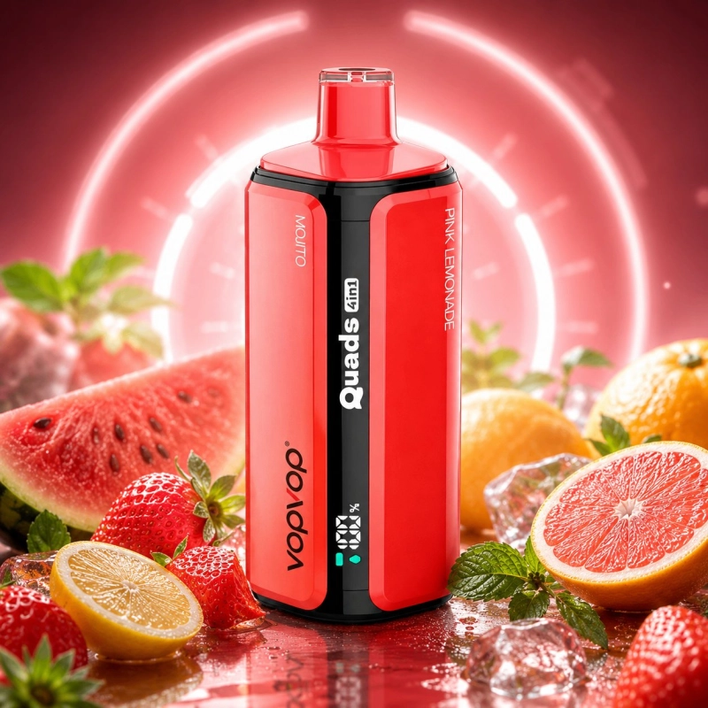 VopVop Quads 4in1 120000 slukkos eldobható vape, piros bogyós gyümölcs